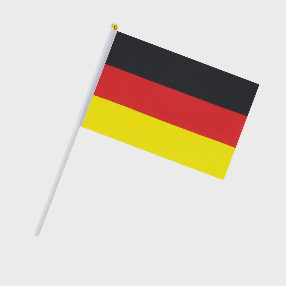 Ukraine Wapperende Handvlag 14x21cm met Witte Stok - Feestdecoratie & Evenementen