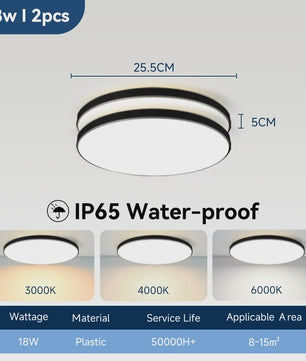 Waterdichte LED Plafondlamp Rond - 18W/30W/40W - IP44 - Keuken, Badkamer, Woonkamer