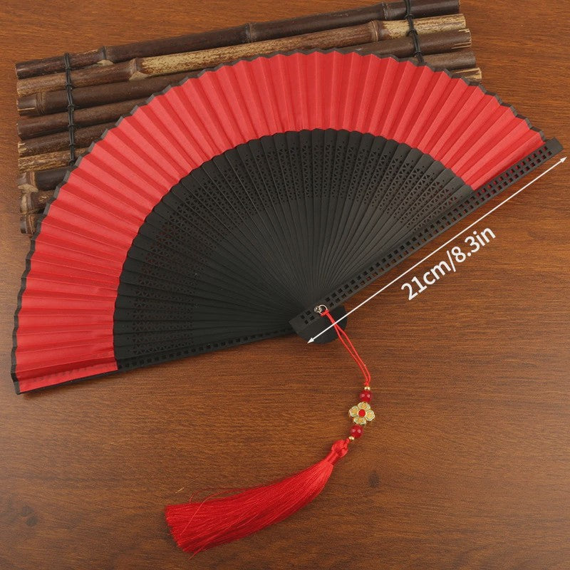 Elegante Chinese Stijl Vouwbare Handwaaier met Kwastje - Perfect voor Dans, Decoratie of Cadeau