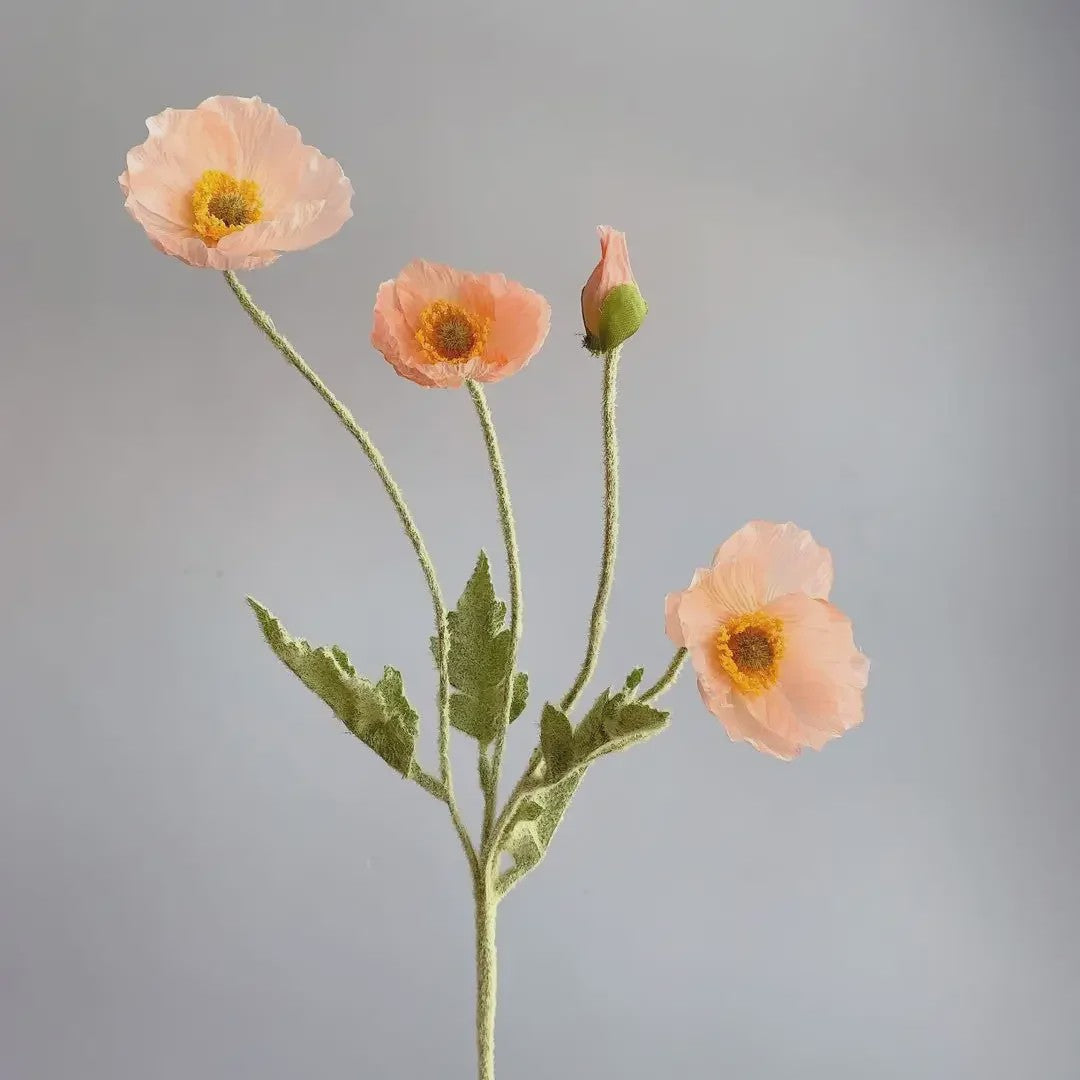 Zijden Papavers Kunstbloemen - Lange Stelen voor Decoratie