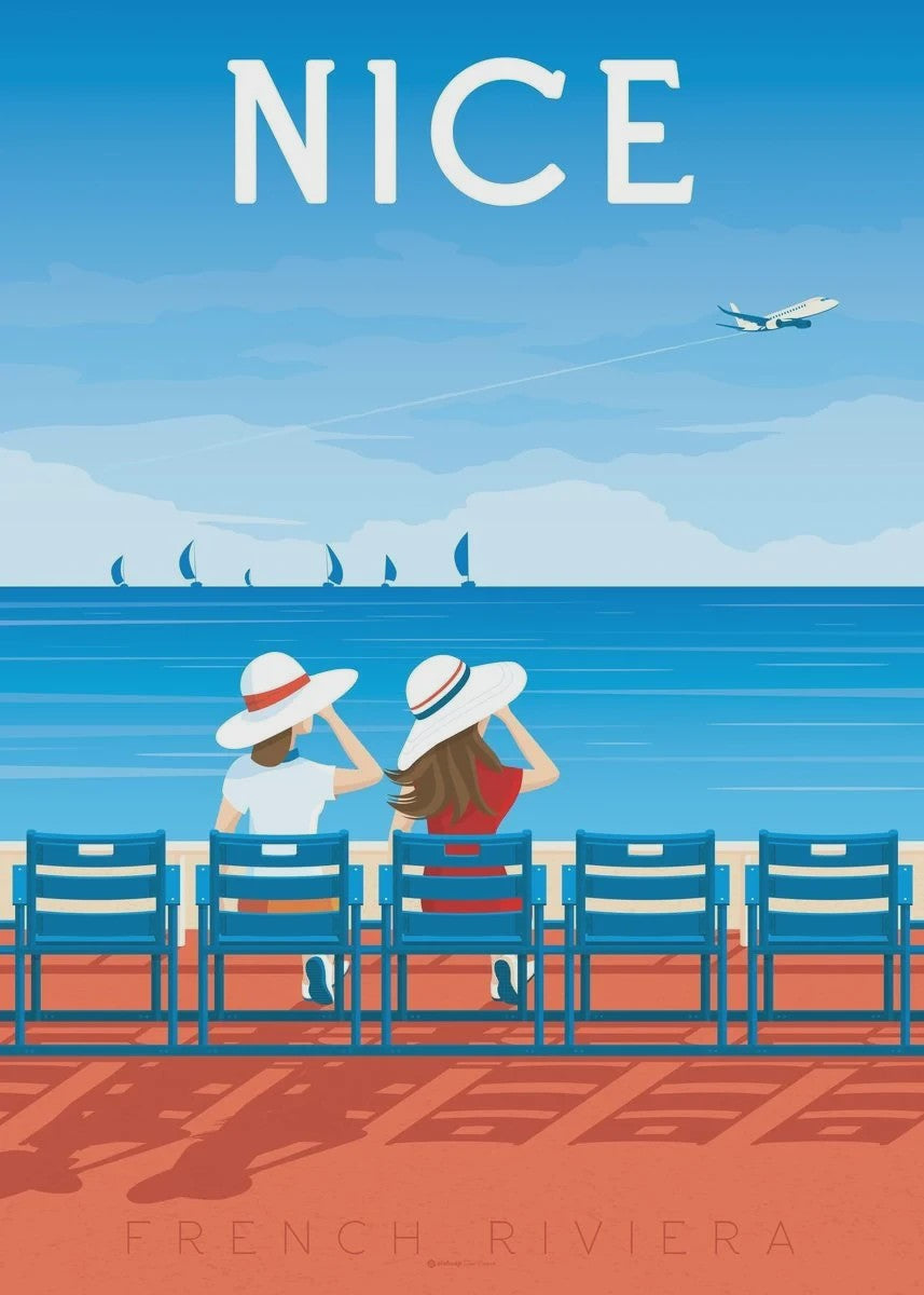Nordic Canvas Poster: Kleurrijke Reisposters van Europese Steden - Parijs, Nice, Monaco