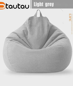 70cm Gevulde Beanbag Sofa van Katoen Linnen - Comfortabele Loungestoel voor Ontspanning