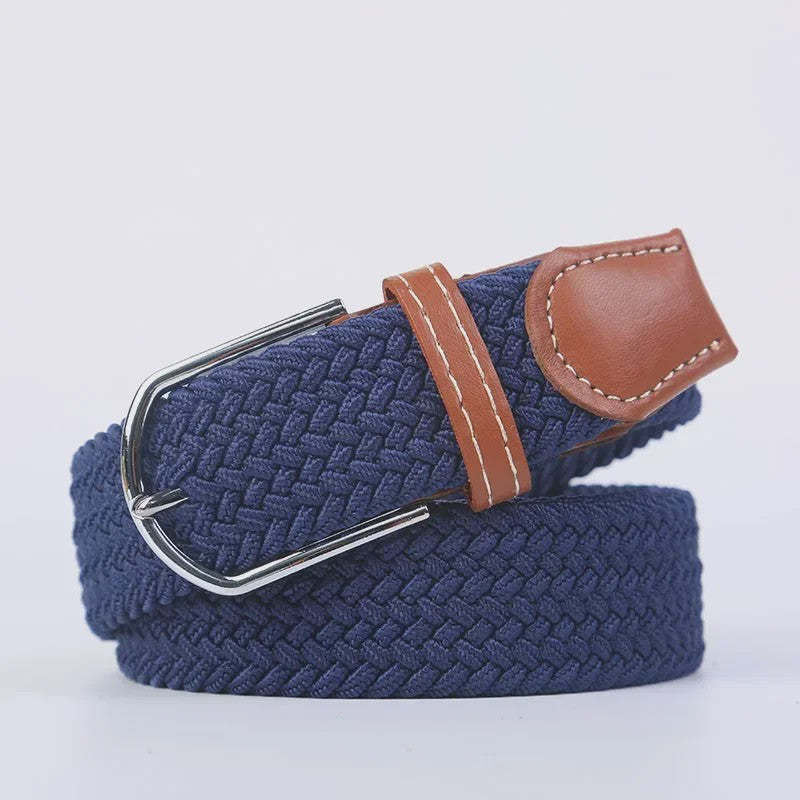 Unisex Gevlochten Elastische Riem met Pin Gesp - 107-130cm