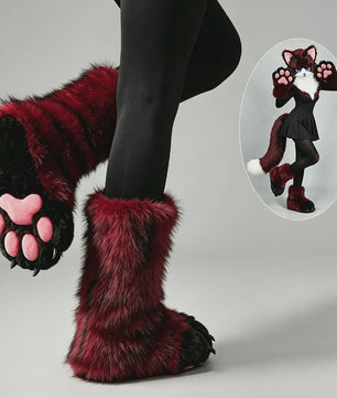 Pluche Poot Laarsjes - Cosplay & Fursuit Kattenpoot Schoenen
