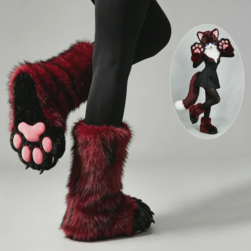 Pluche Poot Laarsjes - Cosplay & Fursuit Kattenpoot Schoenen