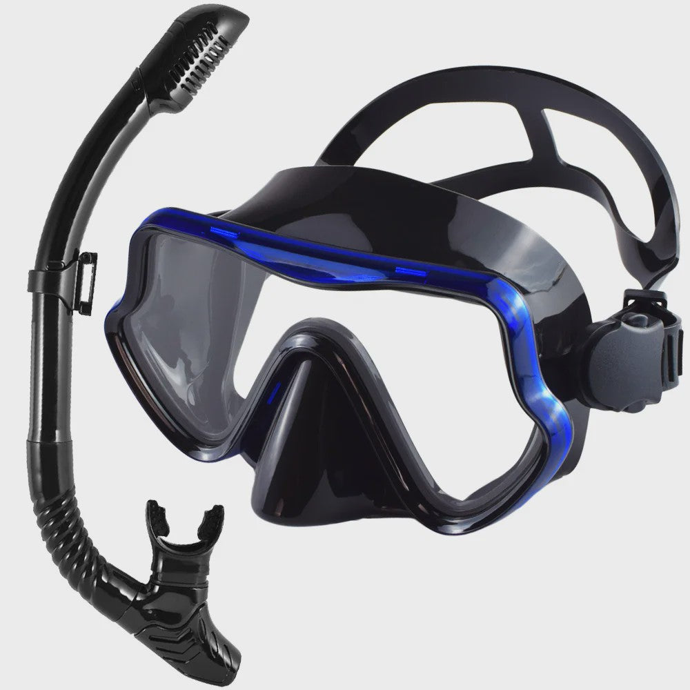 Professionele Duikbril en Snorkel Set voor Volwassenen - Panoramisch Zicht & Duurzaam Gehard Glas