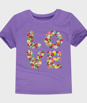 Schattig Katoenen T-shirt Meisjes met Bloemprint - Maten 2 t/m 14 Jaar