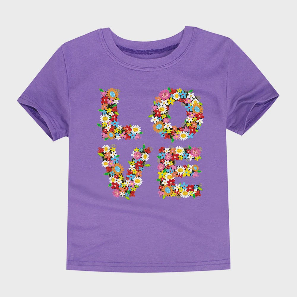 Schattig Katoenen T-shirt Meisjes met Bloemprint - Maten 2 t/m 14 Jaar