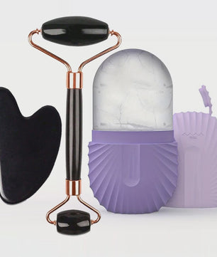 Gezichtsroller & IJsroller Set: Luxe Huidverzorging met Gua Sha Tool
