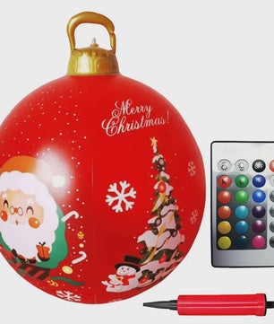 24 Inch Opblaasbare Kerstbal met LED Verlichting - XL Tuindecoratie
