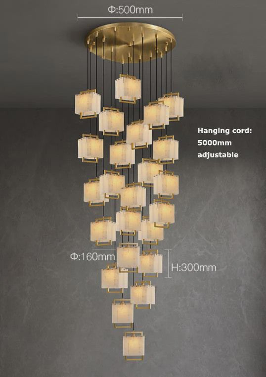 Luxe Marmer LED Kroonluchter Goud/Chroom - Dimbaar