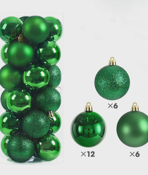 24x Kerstballen Set - 3/4/6cm - Multicolor & Glitter - Kerstboom Decoratie