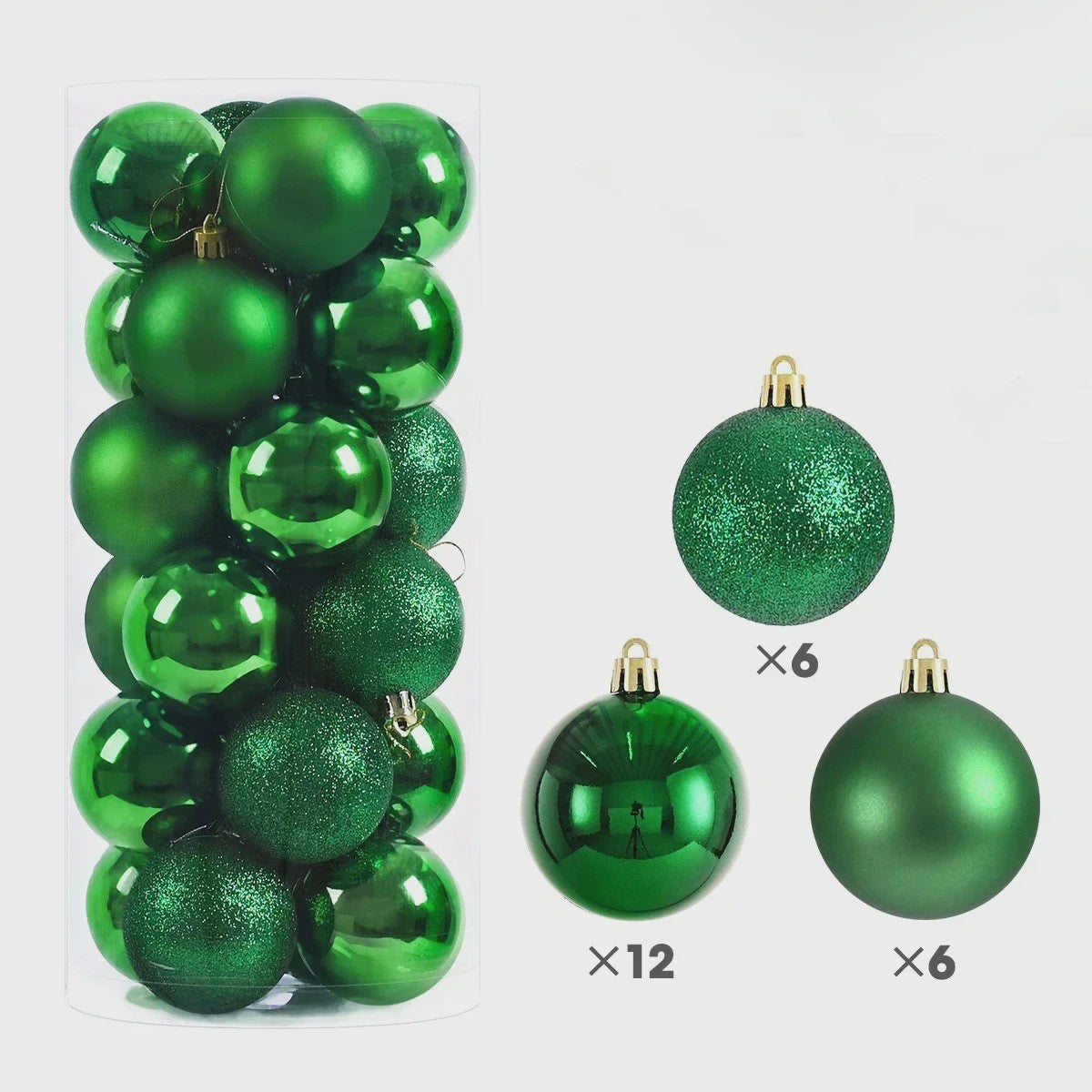 24x Kerstballen Set - 3/4/6cm - Multicolor & Glitter - Kerstboom Decoratie