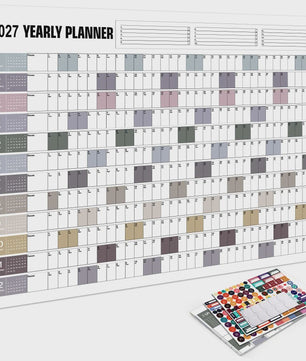 2027 Jaarplanner Kalender - Creatieve Wandkalender & Planner met Stickers