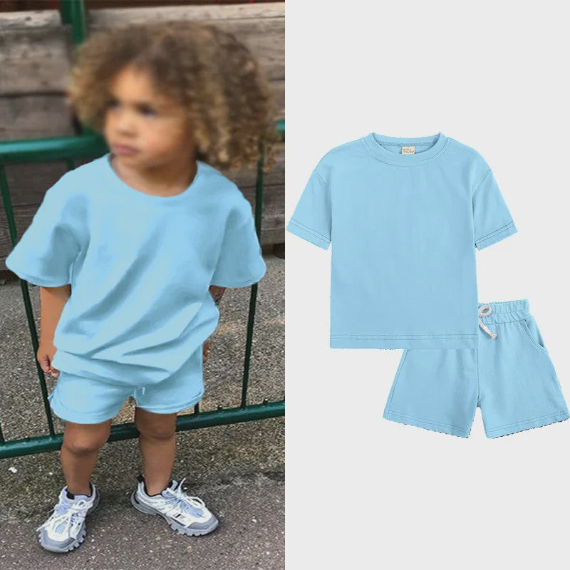 Zomer Set Kinderen: T-shirt met Korte Broek - Jongens & Meisjes Sportkleding Outfit