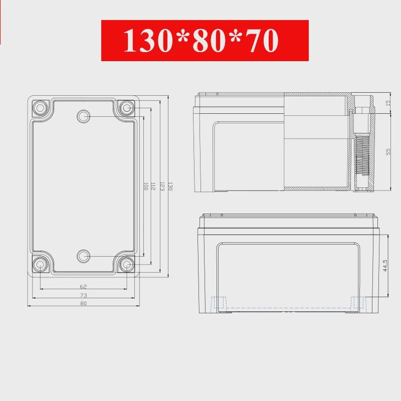 Waterproof Plastic Enclosure Box Electronic Electrical Project Box ABS Outdoor Junction Box Housing IP67 Project Instrument Case