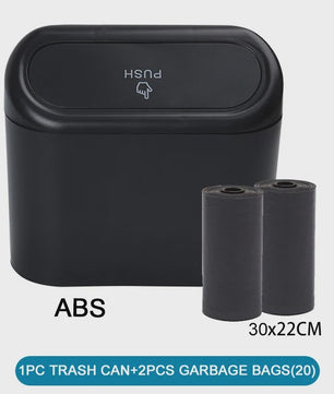 Compacte Auto Afvalbak met Deksel en 60 Afvalzakken - Lekvrij & Handig