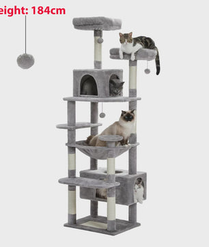 Grote Kattenboom met Krabpalen, Hangmat en Speeltjes - Meerdere Niveaus