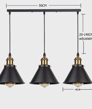 Retro Hanglamp Loft Stijl - Industriële Plafondlamp met E27 Fitting