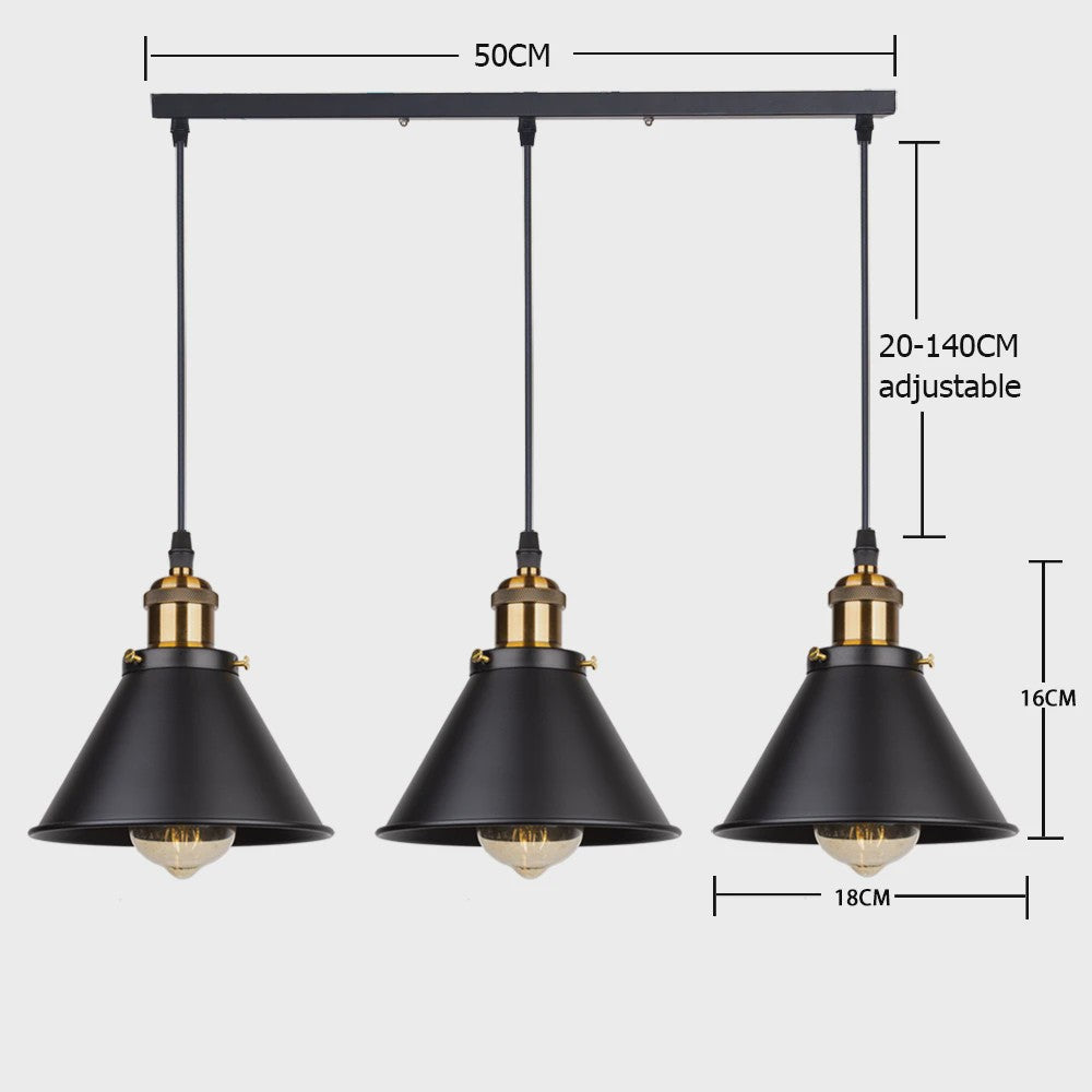 Retro Hanglamp Loft Stijl - Industriële Plafondlamp met E27 Fitting