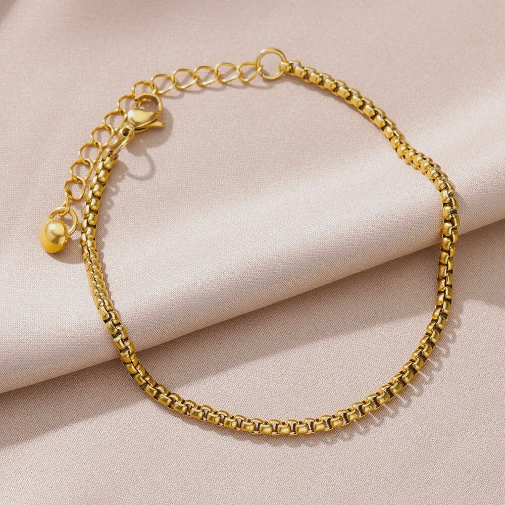 Gouden Roestvrij Staal Enkelbandjes met Parels en Kleurrijke Bedels - Zomer Sieraden