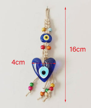 Blauw Turks Oog Hanger met Touw - Decoratie voor Auto, Muur & Huis