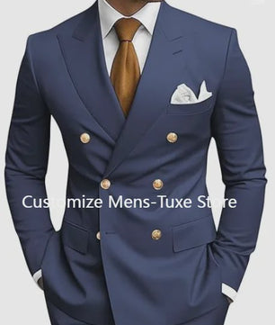 Luxe Bruin Herenpak - Double Breasted, Peak Lapel, Slim Fit Blazer & Pantalon