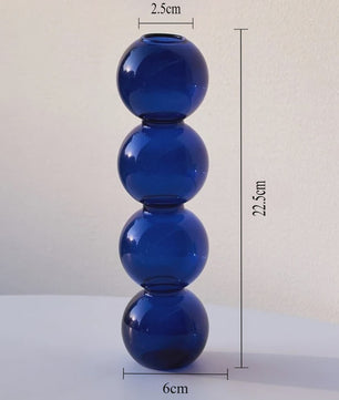 Nordic Kleurrijke Glazen Vaas - Bubble Design voor Hydroponische Planten & Bloemen
