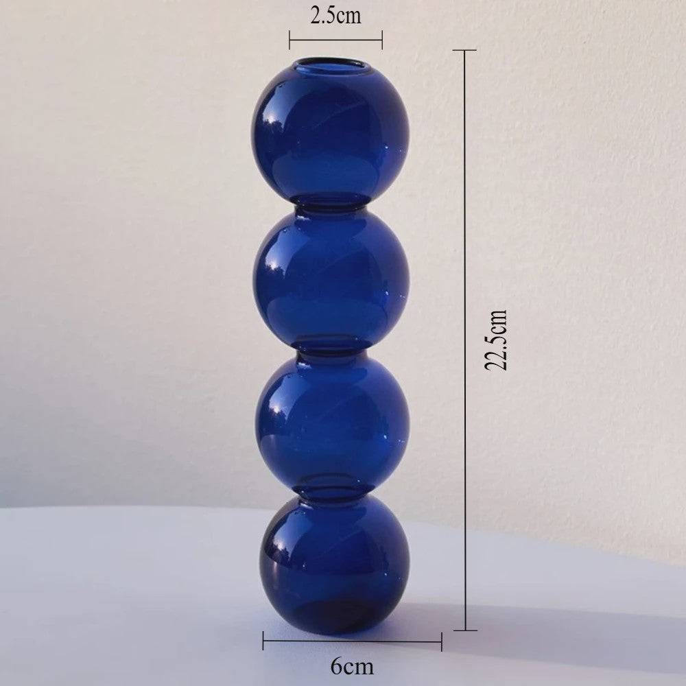 Nordic Kleurrijke Glazen Vaas - Bubble Design voor Hydroponische Planten & Bloemen