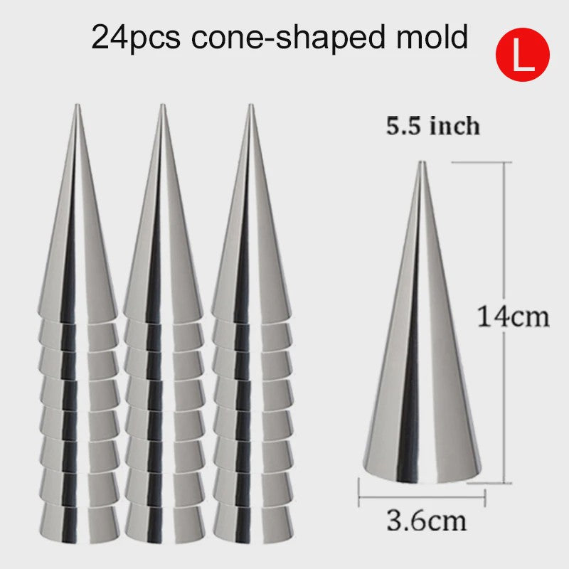 Roestvrijstalen Bakvormen Set: Croissant & Cone Molds voor Thuisgebruik