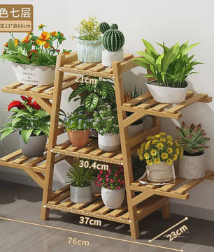 Houten Bloemenstandaard Multi-laags Balkon Plantenrek Woonkamer
