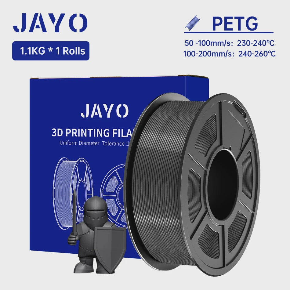 JAYO PETG 3D Printer Filament - 1.75mm Clear, 1.1kg, Hoge Taaiheid, Net Gewikkeld