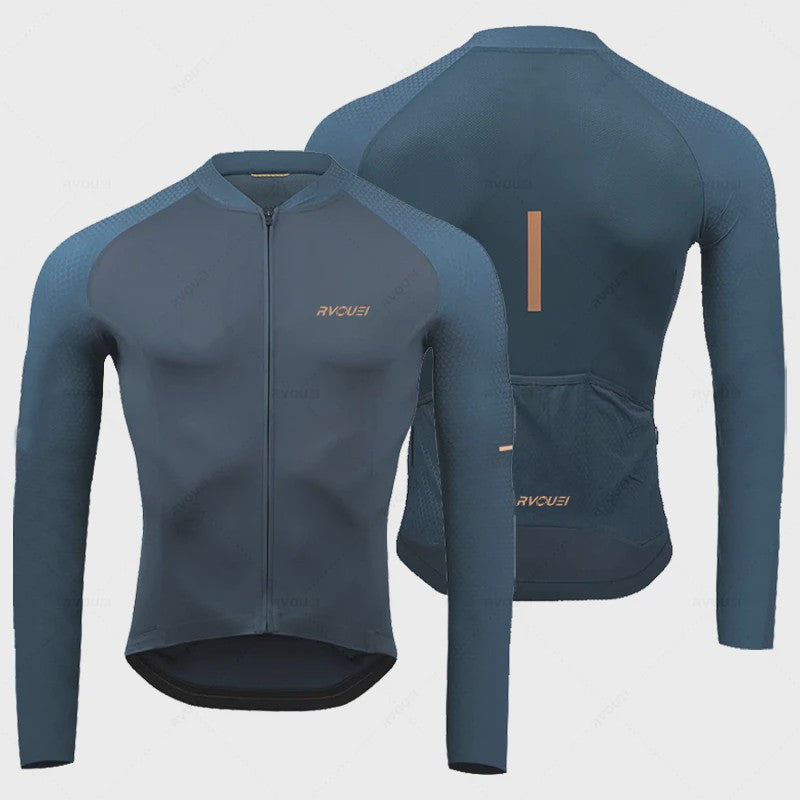 Heren Fietsset Lange Mouw Jersey met Bib Pants - Ademend en Comfortabel