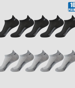5/10 Paar Katoenen Sneakersokken Heren & Dames - Ademend Mesh & Comfortabel