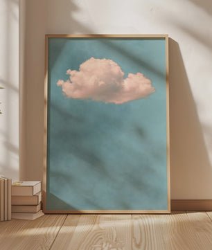 Abstracte Blauwe Wolken Poster - Minimalistische Canvas Muurkunst voor Moderne Woonkamer