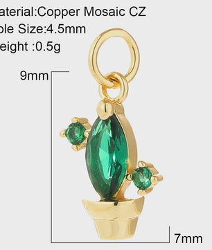 Gouden Bedeltjes voor Sieraden Maken: Cactus, Kers, Paddenstoel, Bloem & Fruit