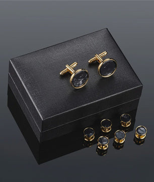Set Manchetknopen en Tuxedo Studs voor Heren - Stijlvolle Accessoires voor Bruiloft en Feest