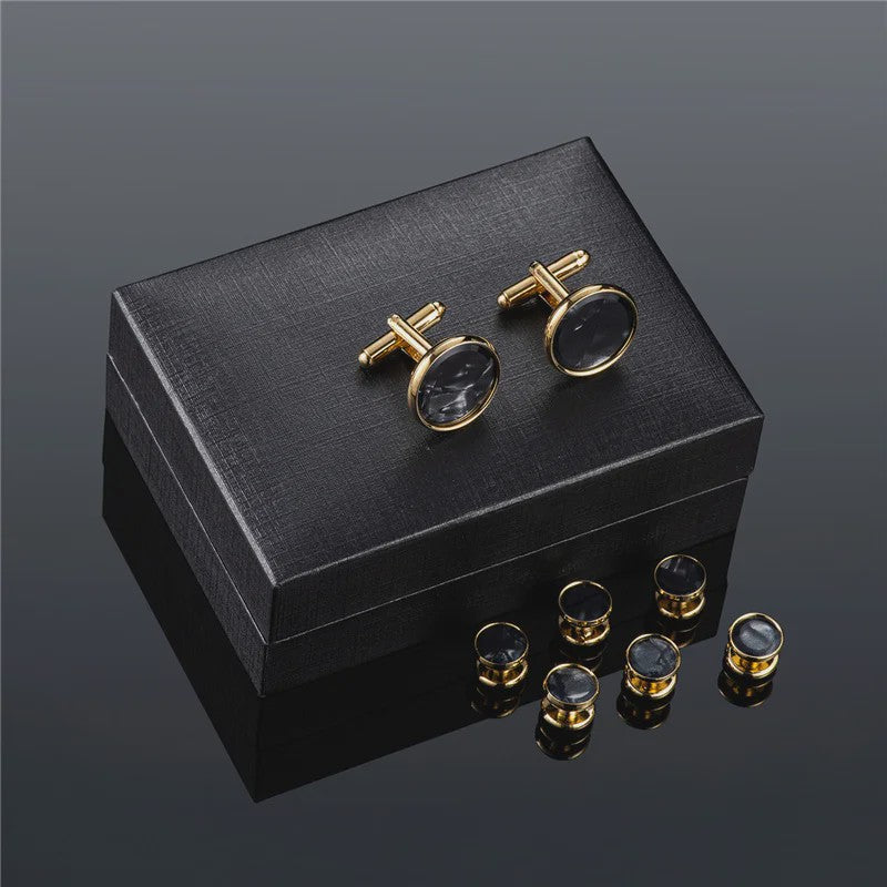 Set Manchetknopen en Tuxedo Studs voor Heren - Stijlvolle Accessoires voor Bruiloft en Feest