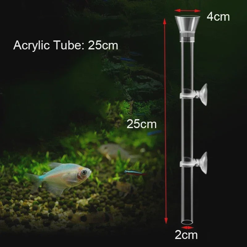 Transparante Acryl Voederbuis met Schotel voor Aquarium - Voerdispenser voor Vissen, Garnalen en Slakken
