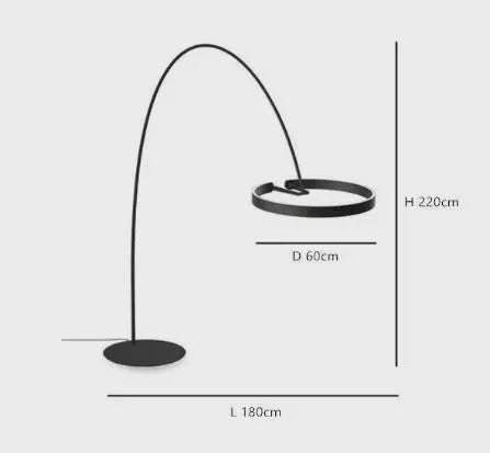 Moderne Gouden Ring Vloerlamp - Minimalistisch Design, Luxe Verlichting voor Woonkamer