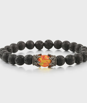 Verstelbare Lava Kralen & Tijgeroog Armband - Yoga & Helende Sieraden voor Hem en Haar