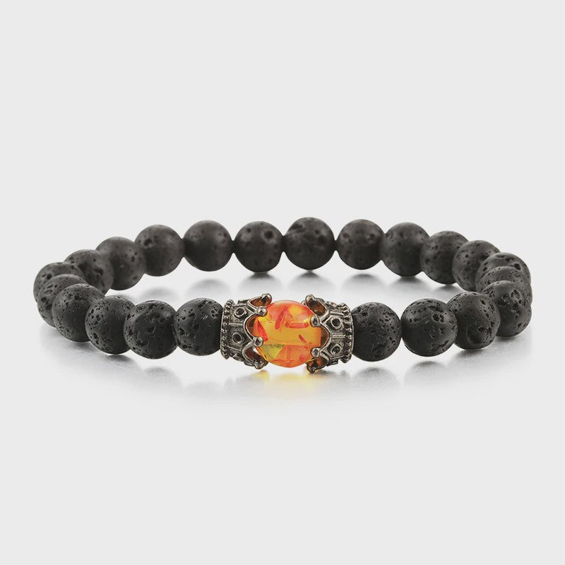 Verstelbare Lava Kralen & Tijgeroog Armband - Yoga & Helende Sieraden voor Hem en Haar