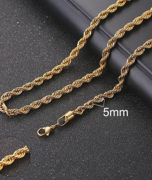 Vnox Gouden Kubaanse Ketting - Roestvrij Staal Unisex Halsketting