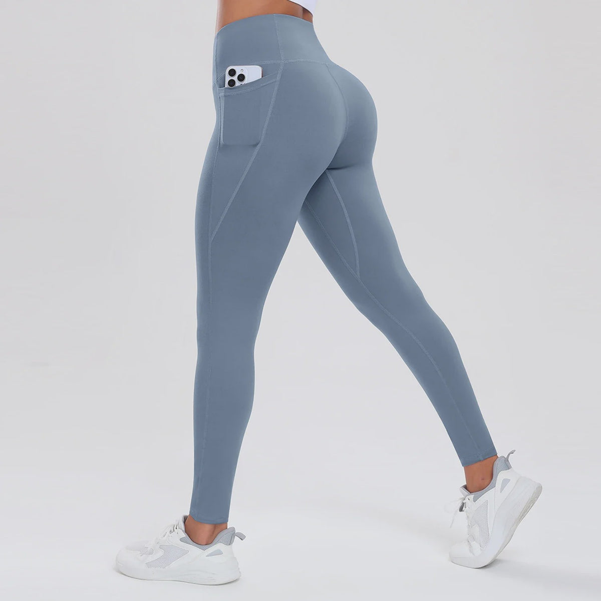 Dames Yogabroek met Zakken: Hoge Taille, Billenlift & Buikcontrole voor Fitness en Sport