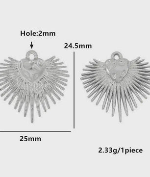 Set van 4 Gouden Bedeltjes: Zon, Hart, Schelp, Vis & Cactus - Roestvrij Staal 18k Goud PVD - DIY Sieraden Maken