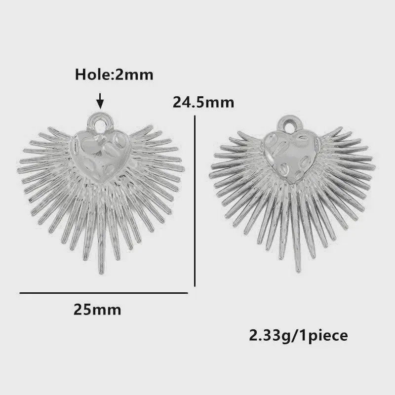 Set van 4 Gouden Bedeltjes: Zon, Hart, Schelp, Vis & Cactus - Roestvrij Staal 18k Goud PVD - DIY Sieraden Maken