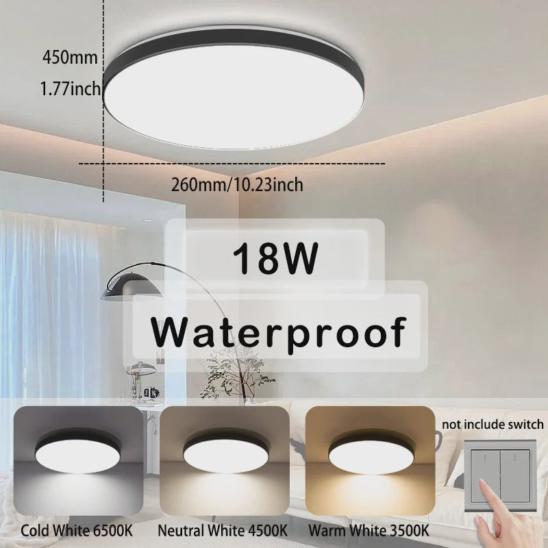 Waterdichte LED Plafondlamp Rond - 18W/30W/40W - IP54 - Badkamer, Keuken, Woonkamer