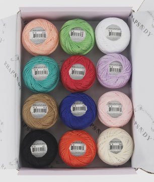 Rhapsody Pearl Cotton Haakgaren Maat 8 - Egyptisch Katoen, Dubbel Gemerceriseerd