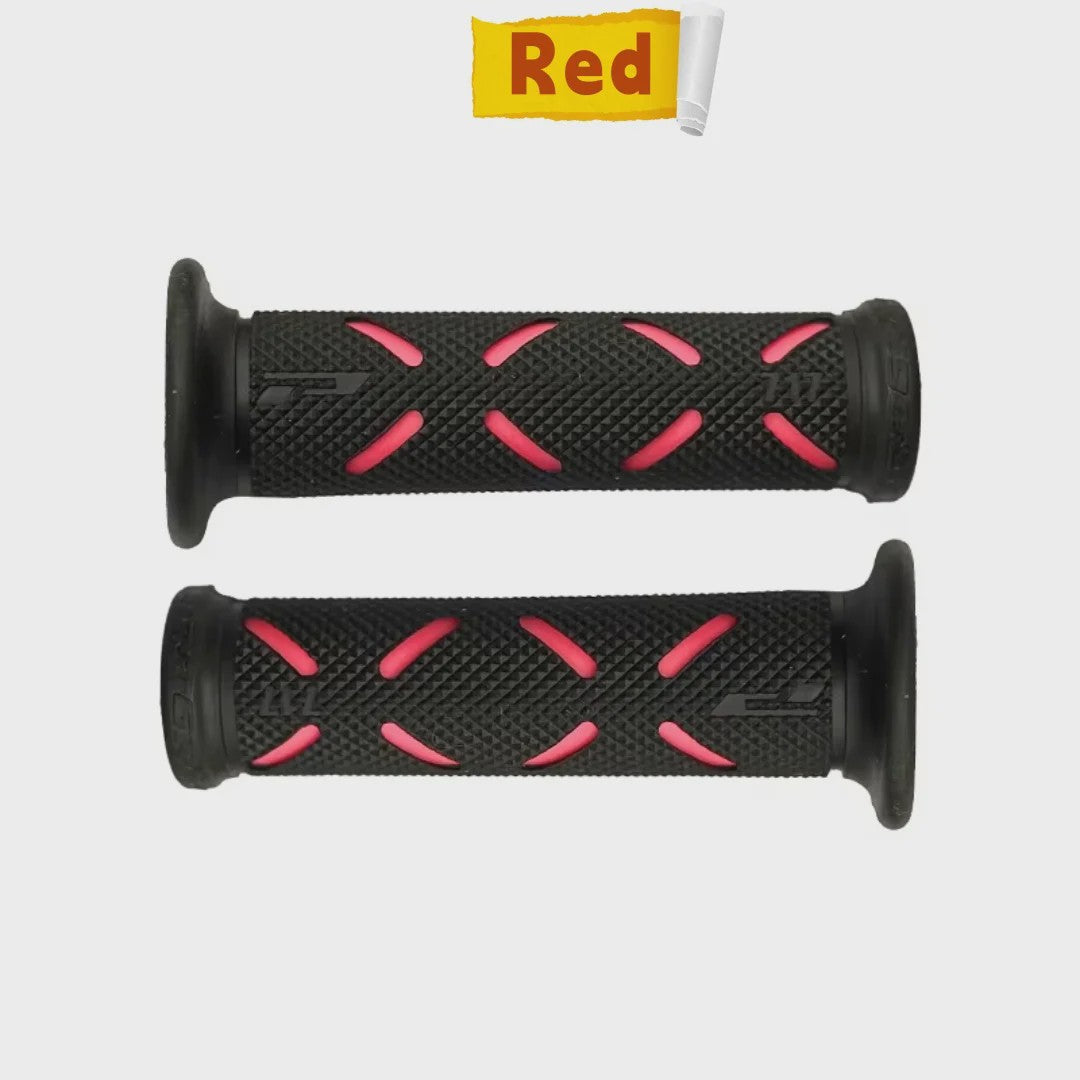 Set Motor Stuurhandvatten 22mm - Antislip Rubber & Aluminium Eindkappen
