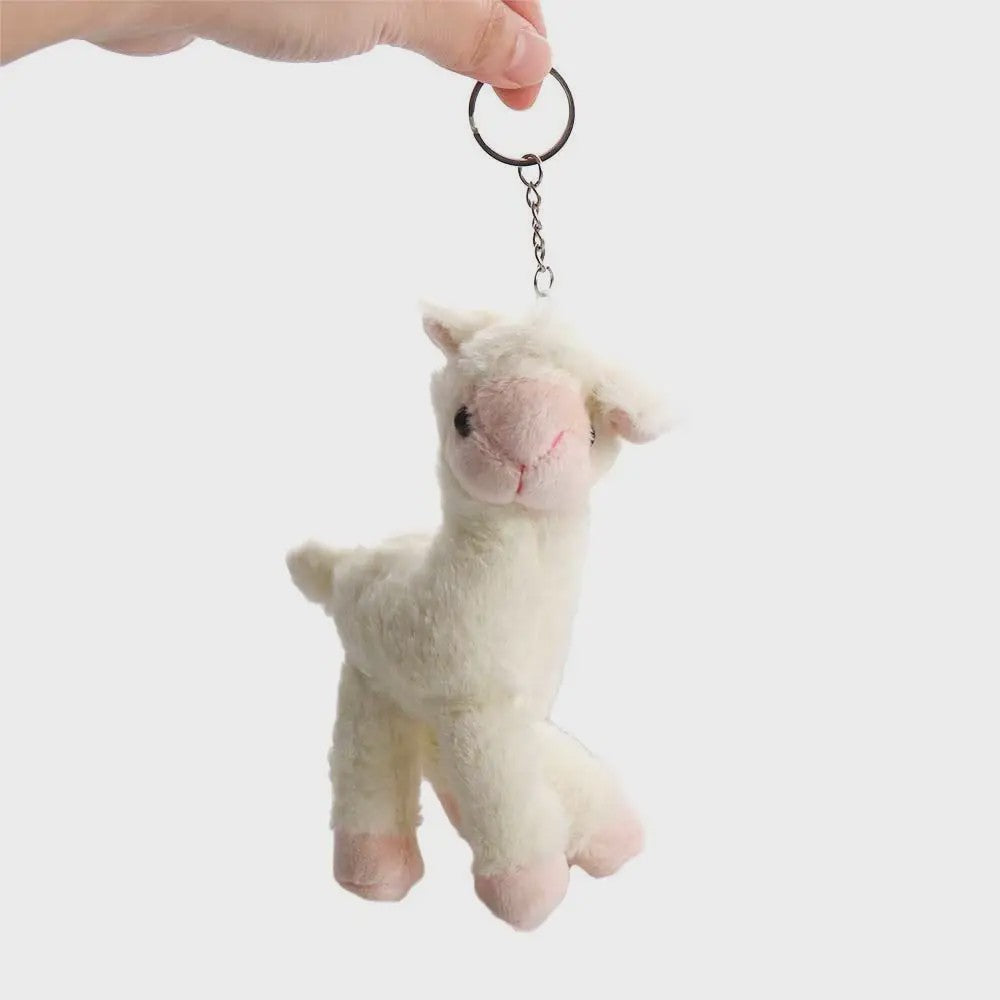 Pluche Alpaca Sleutelhanger - Schattige Knuffel Dierenhanger voor Tassen en Sleutels